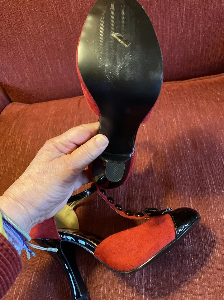 Pin Up Couture высокие каблуки замши и лакированная кожа размер 7 - Изображение 4 из 4