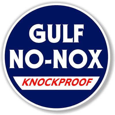 (GULF-2) 12" GULF NO-NOX GASOLINE GAS PUMP OIL TANK SIGN DECAL | eBay