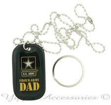 U.S. Army Proud Army Dad Military Dog Tag Necklace / Key chain