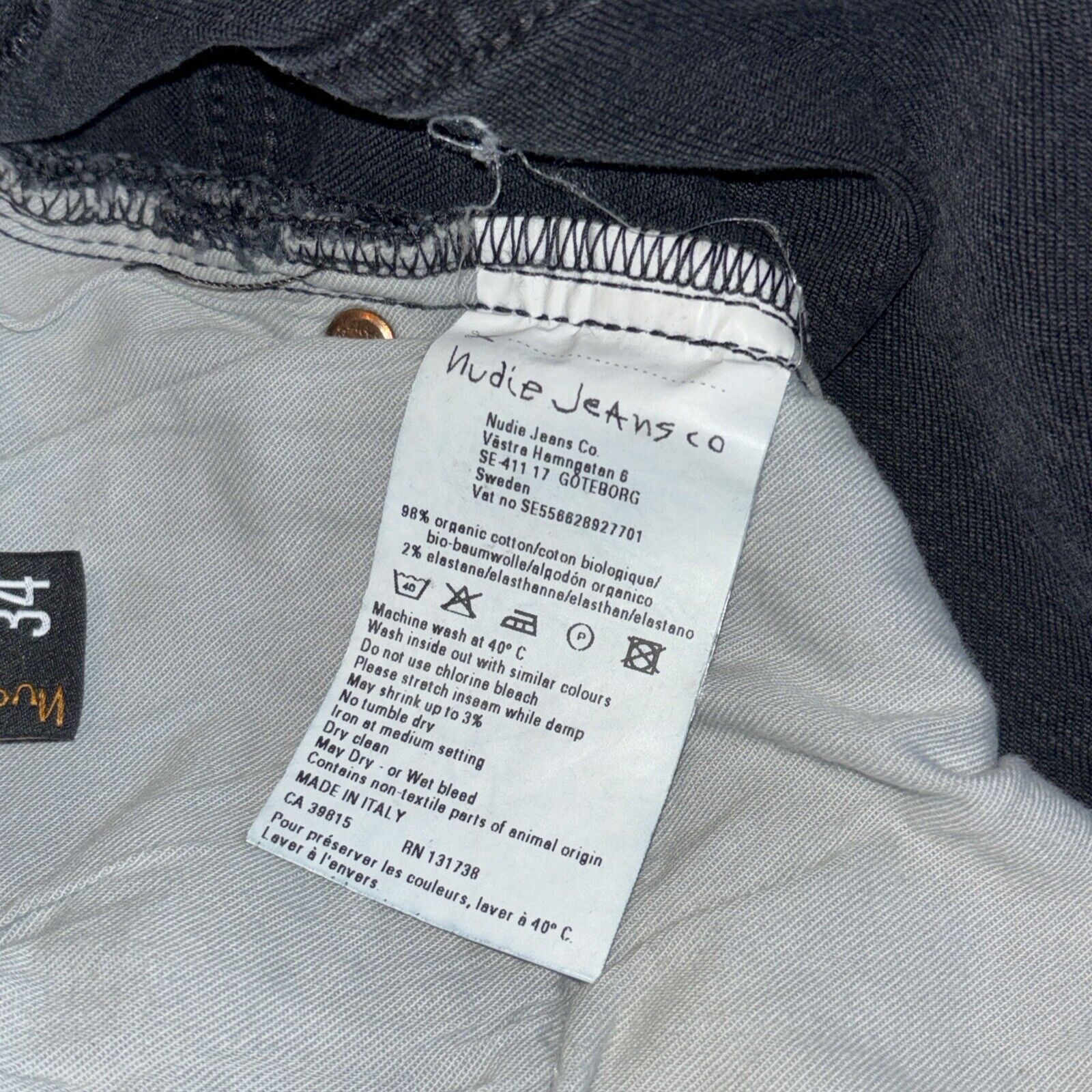 Nudie Jeans Mens Denim Thin Finn Size W30/L34 Org… - image 14