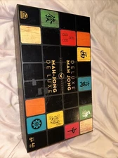 Legacy Deluxe Mah Jong Classic Game with Two-Toned Tiles and Lined Wood Storage 