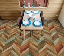 Tavole di legno colorate 3D R016 pavimento carta da parati murales carta da parati stampa murale Luna 24