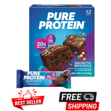 Pure Protein Bars, Galactic Brownie, High Protein, Low Sugar, Nutritious-12 Pack
