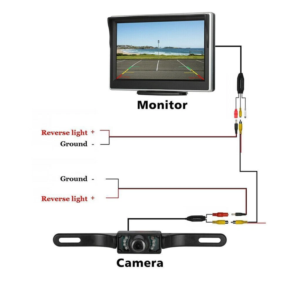 Backup Camera Wireless Car Rear View HD Parking System Night Vision + 5" Monitor - Image 3 of 4
