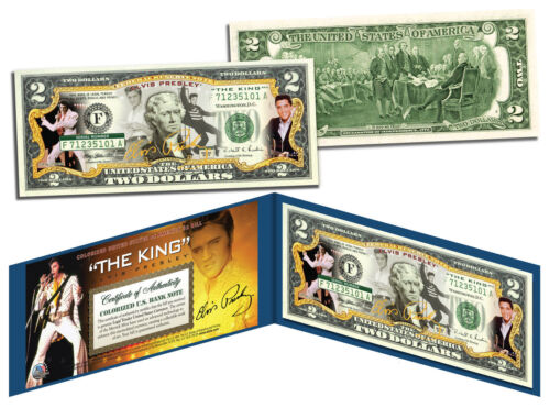ELVIS PRESLEY * The King * Legal Tender U.S. $2 Bill * OFFICIALLY LICENSED * - Picture 1 of 1
