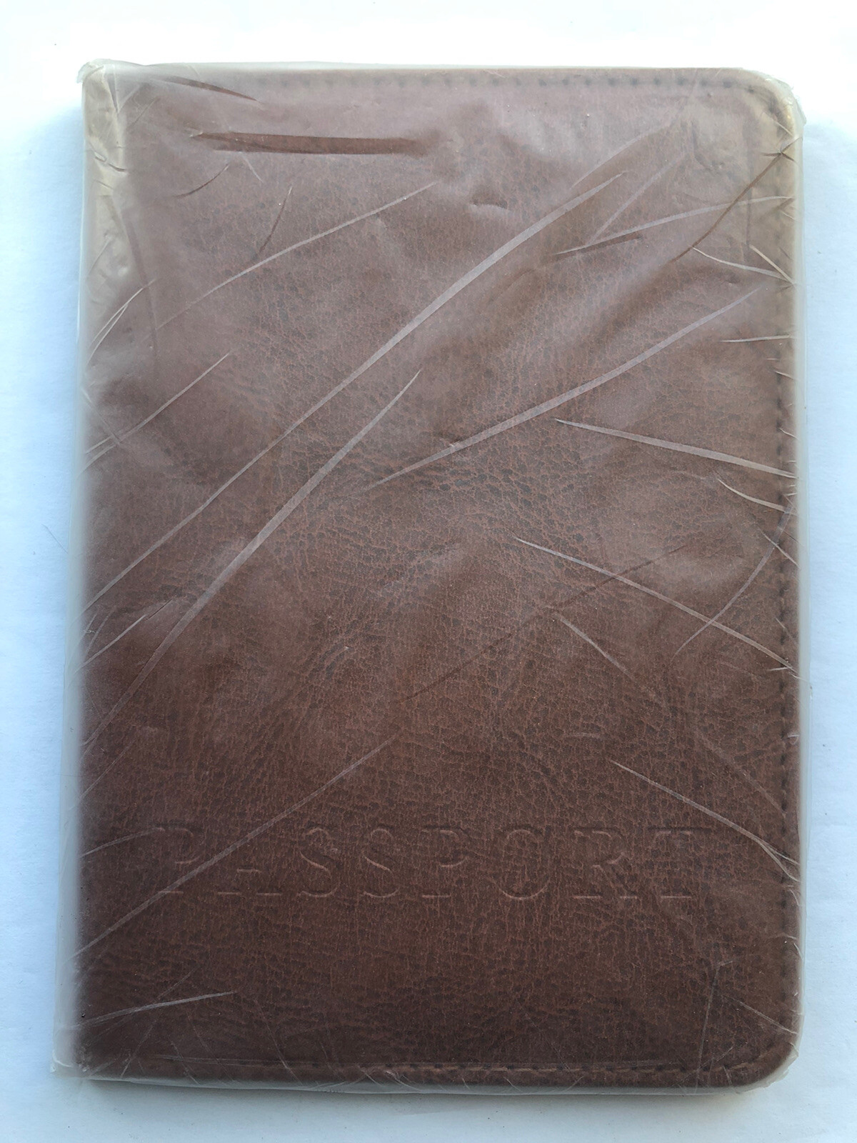Sleek Light Brown Leather Passport Holder-image