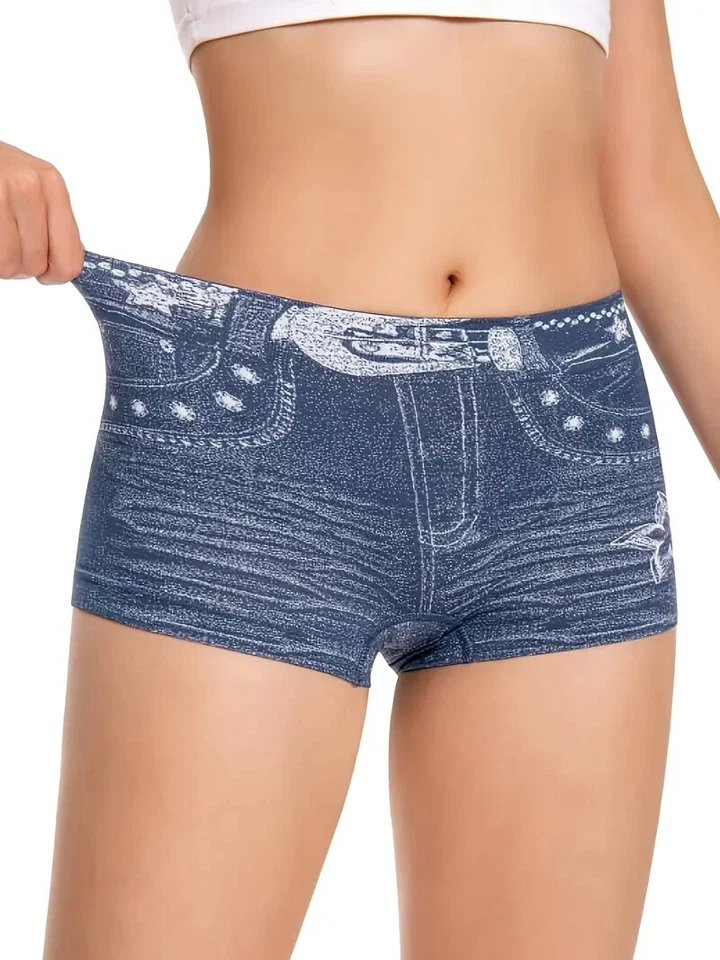 1 pieza Mujeres Elegantes Jacquard Niños Pantalones Cortos Ropa Interior, Tiro Medio, Soporte Bragas Foto 3 de 4