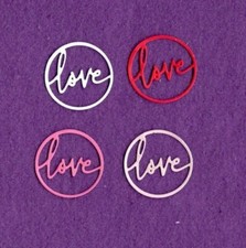 Circle words LOVE die cuts scrapbook cards