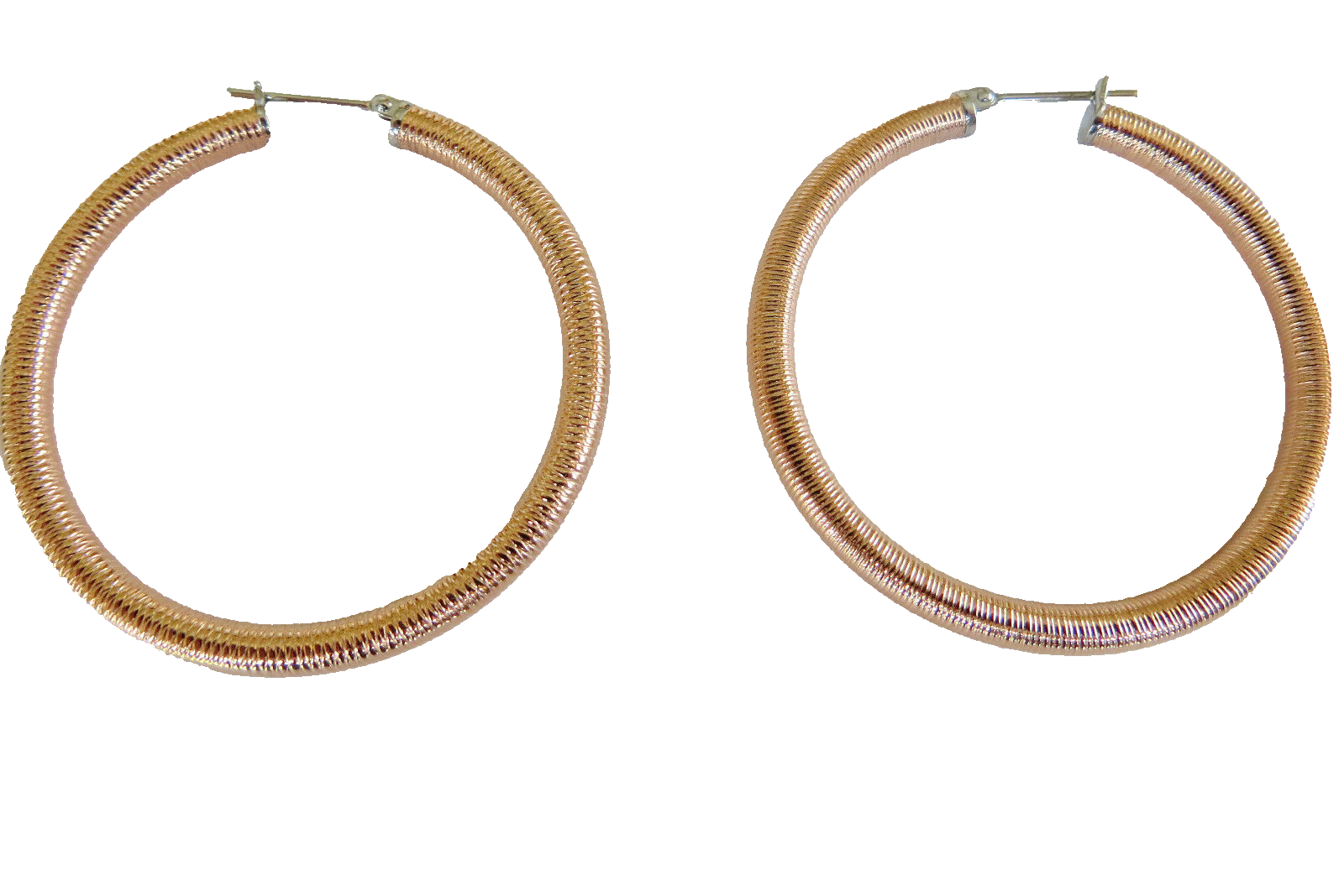 Women’s Stainless Steel Rose Gold Plated Satin  Finish Hoop Earrings 3 MM 2 