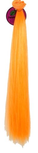 Krótki wątek - pomarańczowe włosy syntetyczne Sherbert 17 cali długości 40 cali - Zdjęcie 1 z 1