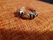 Silver Garnet Citrine Ring