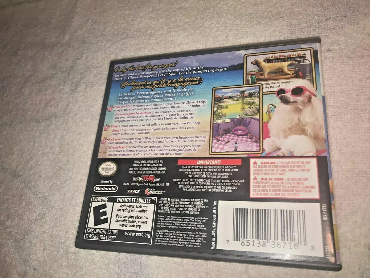 Nintendo DS Play THQ Paws & Claws Pampered Pets Game 2009