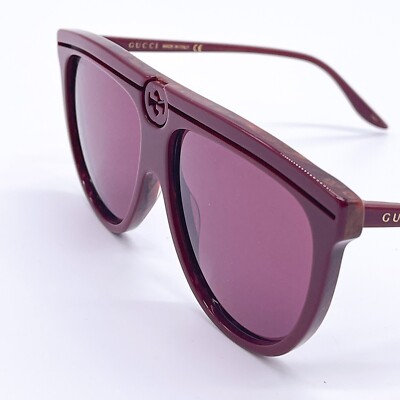 NEW GUCCI SHIELD SUNGLASSES GG0732S 003 BURGUNDY GUCCI EYEWEAR NEW GUCCI SUNGLASSES GG0732S 003 UNISEX SHIELD BURGUNDY  main image 2