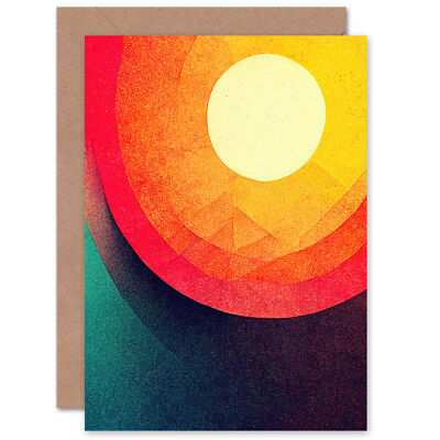 Blanko-Grußkarte Dankeschön abstrakt Sonnenaufgang für Sie oder Ihn Geburtstag