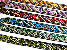 Dekoborte Brokat 1 Meter - 3,5cm Breite Schwarz - Für Kleidung, Kissen & Kostüme - Mittelalter & Karneval