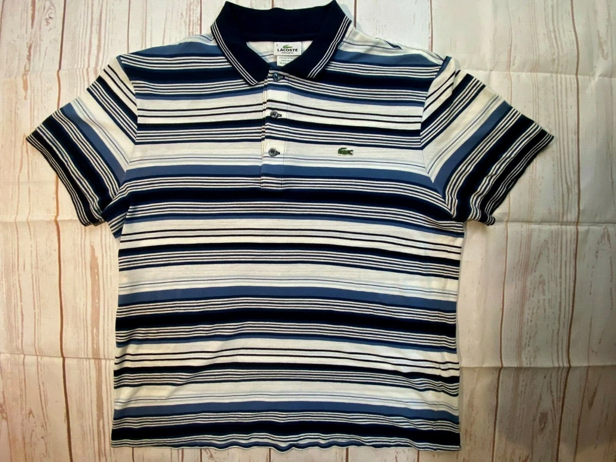 Lacoste Polo Sleeve Striped Logo Mens Medium | eBay