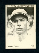 1975 TCMA Baseball Card Cedric Durst 1927 New York Yankees EX-MT+