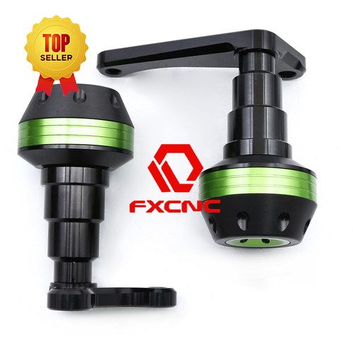 FXCNC CNC Motorcycle Frame Sliders Crash Protector Pads For ZX14R 2006-11 Green - Bild 8 von 11