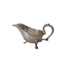 Vintage Silverplate Gravy Boat B.S.C.E.P N.S. 5433 Hallmarked Ornate Handle Feet