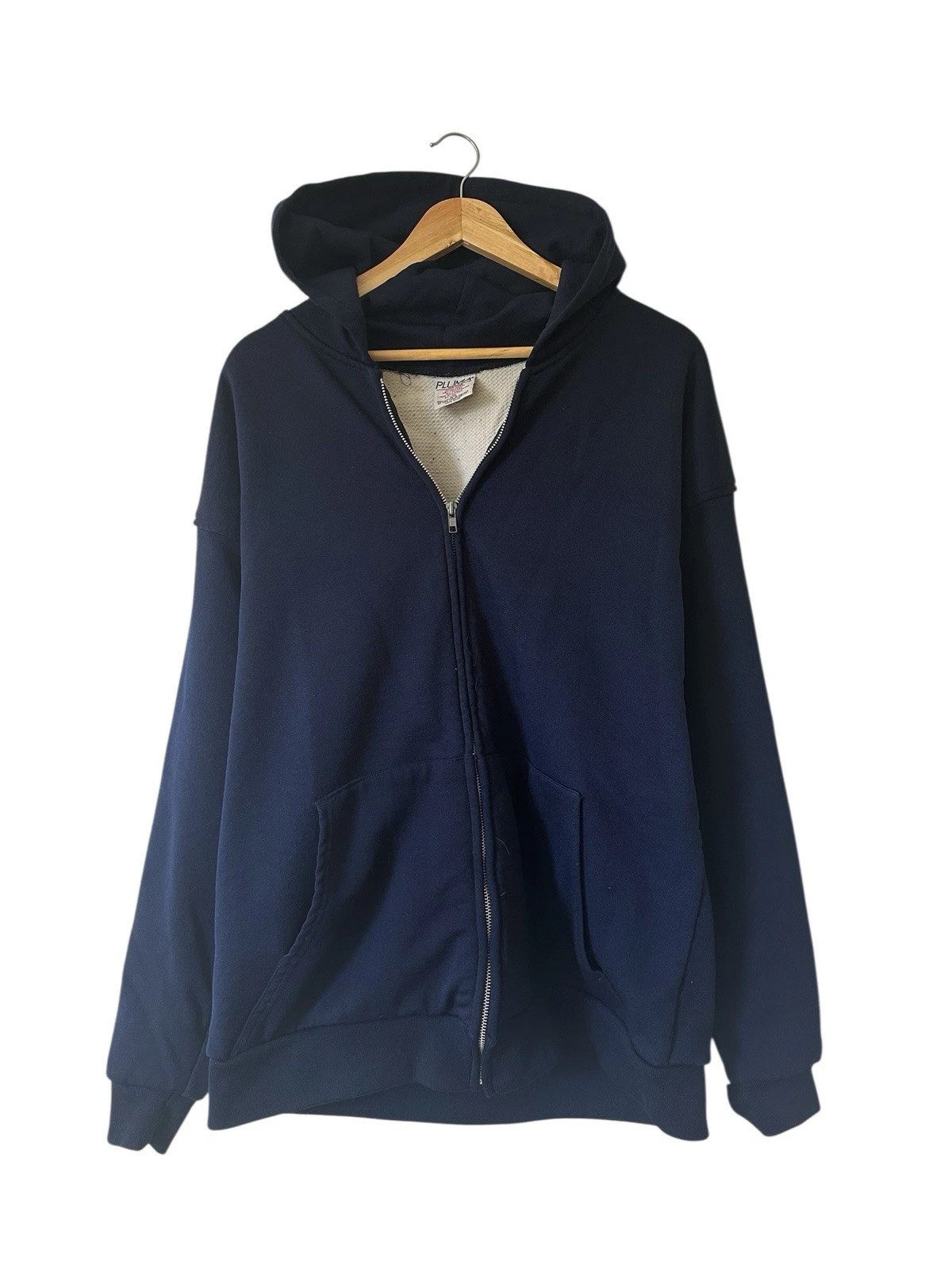 Vintage Pluma Thermal Lined Hoodie Men’s XL Navy Blue Zip Up Insulated