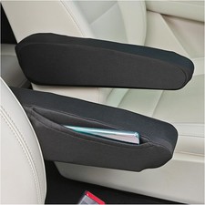 2PCS Arm Rest Cover for Car with Side Pocket,Breathable Cloth Fabric Car Armrest