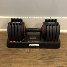 Imagen de Ayeku Adjustable Dumbbell 11-55 lb Black/Red w/ Stand Cradle, 55 lb Set
