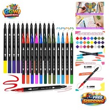 24 Colors Dual Tip Art Markers Set for Adult Coloring  Lettering - Non-Toxic