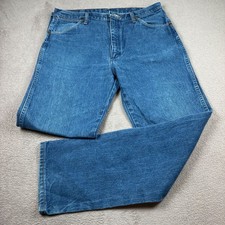 Wrangler Cowboy Cut Jeans Mens 36x32 Blue Denim Straight Leg Vtg USA 13MWZ