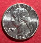 1948D Choice Uncirculated US Washington SILVER Quarter! "DENVER" Mint! Old Coin!