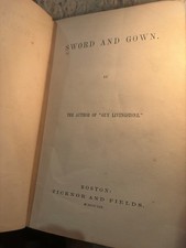 1859 SWORD AND GOWN Guy Livingstone G. A. Lawrence. VG HC. SIGNED Calverton