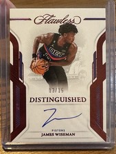 2022-23 Flawless #DA-JWM James Wiseman Ruby Auto /15.  Pistons