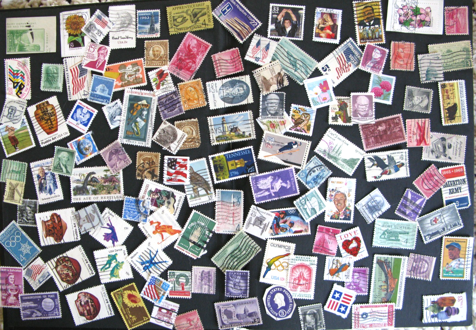 US used Stamps lot of 111 w/ Airmail, sq's. Modern & vintage All ...