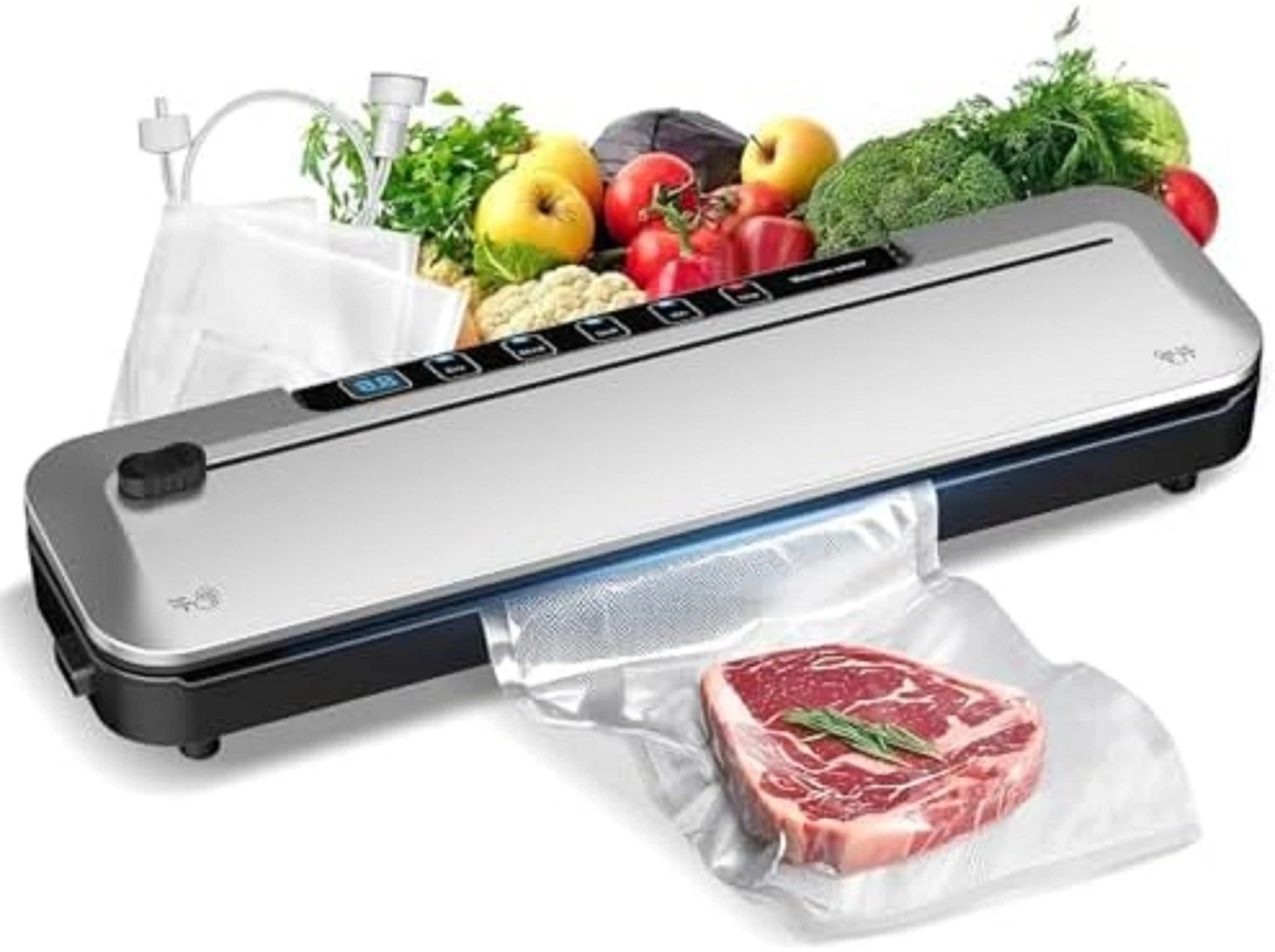 Auto Vacuum Sealer Machine, 75KPA Fully Automatic 6-IN-1 Food Sealer