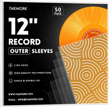 Vinyl Album Covers: 12" LP Vinyl Record Protective Sleeves Crystal Clear Dur