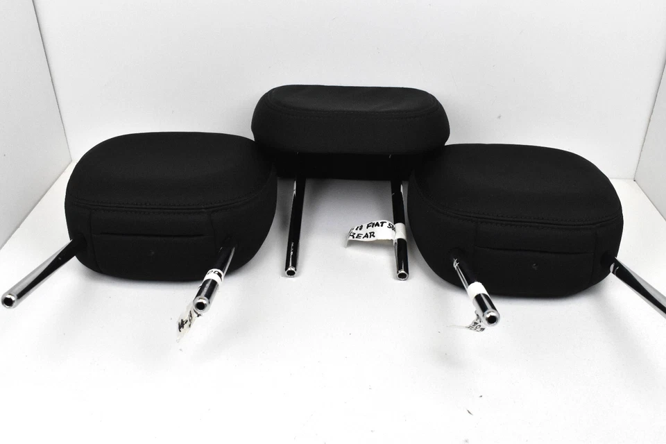 2014-2017 Fiat 500L Rear Seat Black Cloth Headrest Set of 3 OEM - Image 3 of 4
