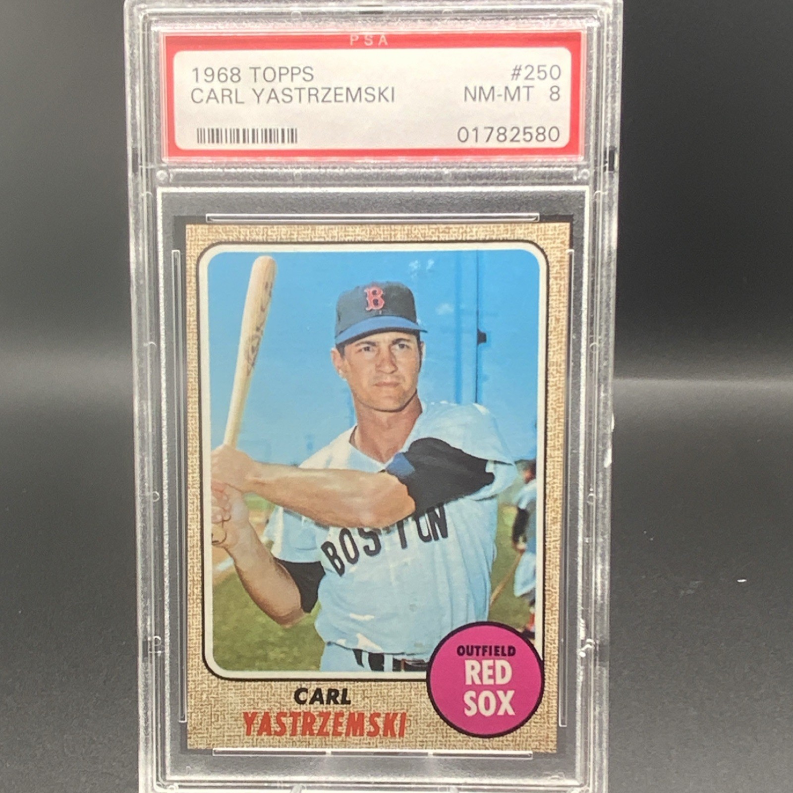 Topps 1968 Carl Yastrzemski #250 PSA 8 Base Set Boston Red Sox MLB HOF Vintage