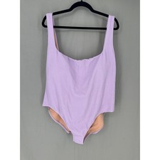J Crew Swimsuit Womens 24 Purple Textured One Piece Square Neck Padded New