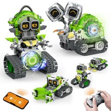 5-in-1 STEM RC Robot Building kit, 478Pcs App Coding, Boys Age 6-12