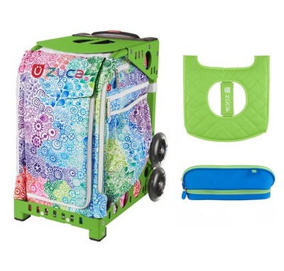 Zuca Explosion Bag with Seat Cover and Zuca Pencil Case (Green Frame)
