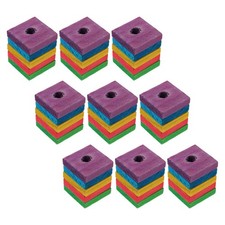 50pcs Bird Parrot Toys Wood Blocks Square Wood Chip Toys Chewing Toys Bite Toys