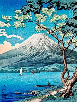 Mount Fuji from Lake Yamanaka 8.5x11'' Photo Print Hiroaki Takahashi Japanese Art