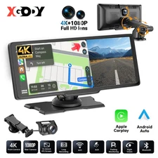 XGODY Wireless Apple CarPlay&Android Auto 10" Dash Cam 4K Portable Car Stereo