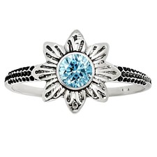 Natural Sky Blue Topaz 925 Sterling Silver Ring s.8 Jewelry R-1710