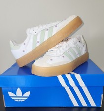 adidas Sambae Floral Sneakers- White/ Linen Green/ Gum JS3954 - Size 8 Women's