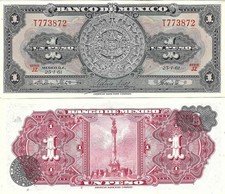 Mexico: $ 1 Peso Azteca Jan 25, 1961 Banco de Mexico UNC.