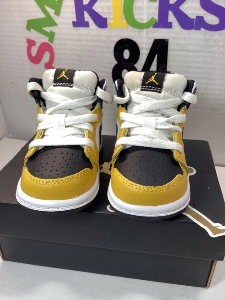 Nike Air Jordan 1 Mid Yellow Ochre Toddler Size 4C - Image 3 of 4