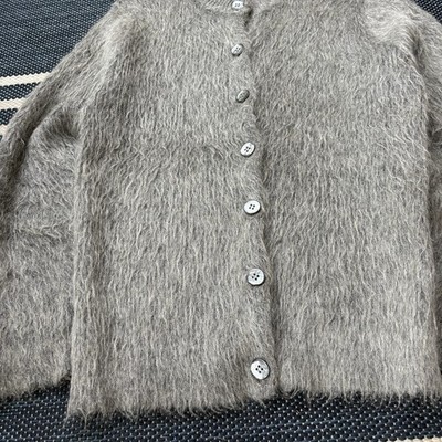 60s Brentwood Cardigan Charcoal Gray Kurt Cobain Sweater - Mohair