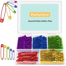 Safety Pins Assorted 340 Pack 5 Different Sizes Small and Large Safety Pin fo...