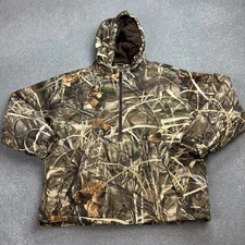 RealTree Jacket Adult Large Brown Work Wear Camo Hunting Insulated Hood Coat Men