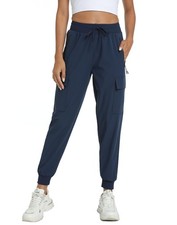 Women's Joggers Lightweight Cargo Hiking Pants Work Dark Blue,M